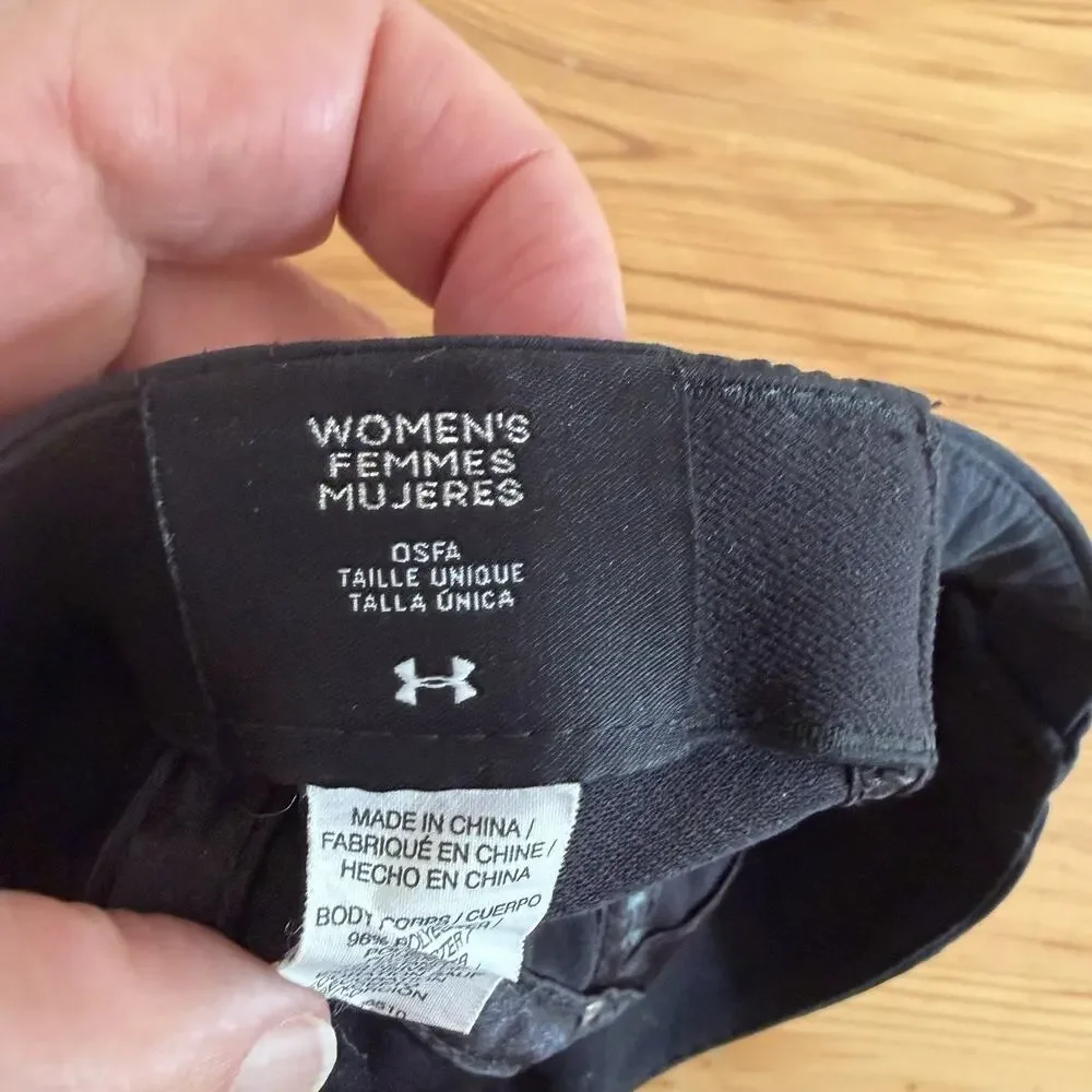 Women Under Armour Hat Strapback Black Pink Embroidered Logo Casual Polyester